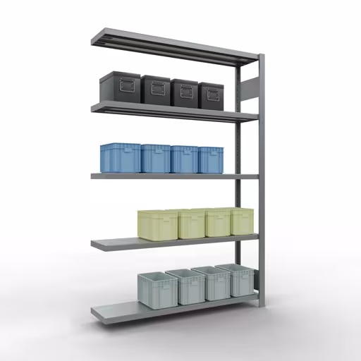 Figuur nr. 12 van het artikel aanbouwrekken, legbordstellingen, insteeksysteem MULTIplus250, 2000 x 1300 x 300 mm, 5 legborden, verzinkt uit de productgroep insteeksysteem van het merk Schulte Lagertechnik.