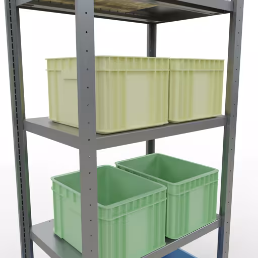 Basisplank, legbord, insteeksysteem MULTIplus250, 2000 x 750 x 500 mm, 5 legborden, verzinkt van Schulte Lagertechnik uit de categorie insteeksysteem