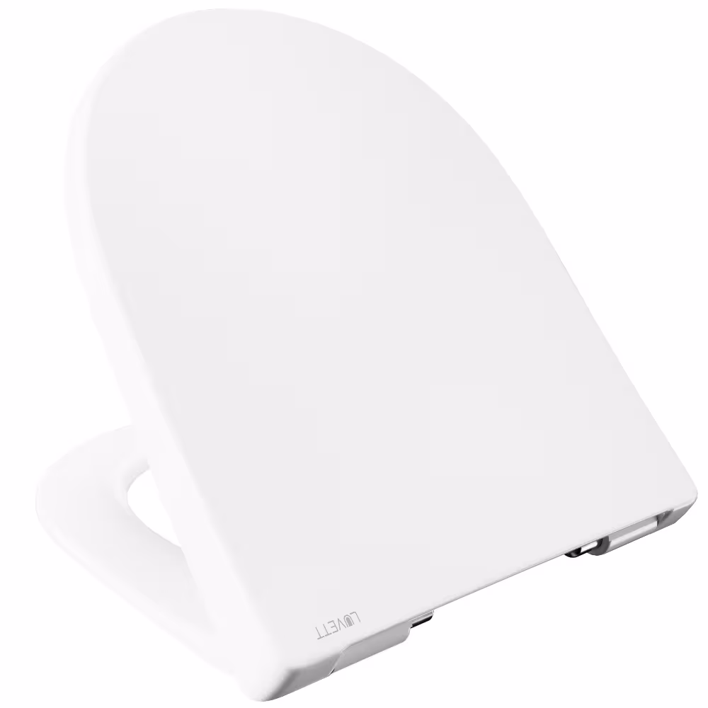 Figuur nr. 16 van artikel toiletbril D450 D-vorm wit met softclose mechaniek voor onder andere Geberit Icon en 4U uit de productgroep badkamerkeramiek van het merk LUVETT