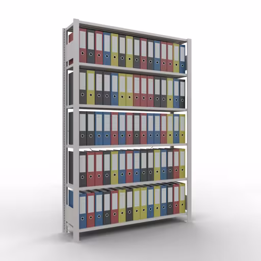 Productafbeelding nr. 13 van het artikel basisplank, kantoorplank, insteeksysteem MULTIplus85, 2000 x 1300 x 300 mm, 6 planken, kruisschoor, zonder aanslaglijst, lichtgrijs Afbeelding nr. 13 van het artikel, kantoorrekken, insteeksysteem MULTIplus85, 2000 x 1300 x 300 mm, 6 planken, zonder aanslaglijst, lichtgrijs uit de productgroep kantoorrekken van Schulte Lagertechnik