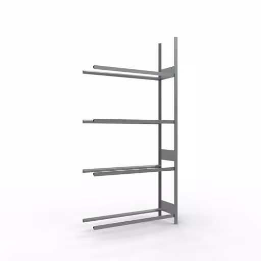 Aanbouwrek, wielen-/bandenrek, 2750 x 1300 x 400 mm (HxBxD), verzinkt, 4 opslagniveaus met 150 kg vakbelasting per niveau van Schulte Lagertechnik Aanbouwrek, wielen-/bandenrek, 2750 x 1300 x 400 mm (HxBxD), verzinkt, 4 opslagniveaus met 150 kg vakbelasting per niveau, opbergruimte voor auto-onderdelen, art.nr. 20995