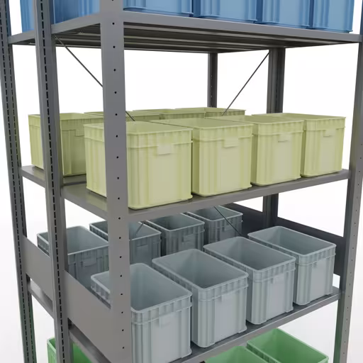 Productafbeelding nr. 12 van het artikel basisplank, dubbele plank, stellingplank insteeksysteem MULTIplus150, 3000 x 1000 x (2x800) mm (HxBxD), 2x7 planken, kruisschoor, verzinkt Afbeelding nr. 12 van het artikel basisplank, dubbele plank, legplank-insteeksysteem MULTIplus150, 3000 x 1000 x (2x800) mm, 2x7 legborden, kruisschoor, verzinkt uit de productgroep legborden van Schulte Lagertechnik