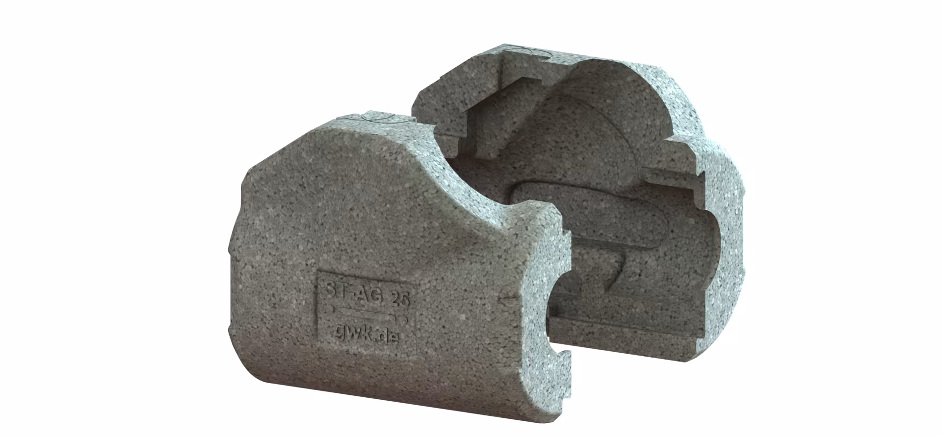 GWK EPP kast serie ST-AG zilvergrijs voor inregelafsluiter met buitendraad, fittingisolatie, art.nr. 5225015002