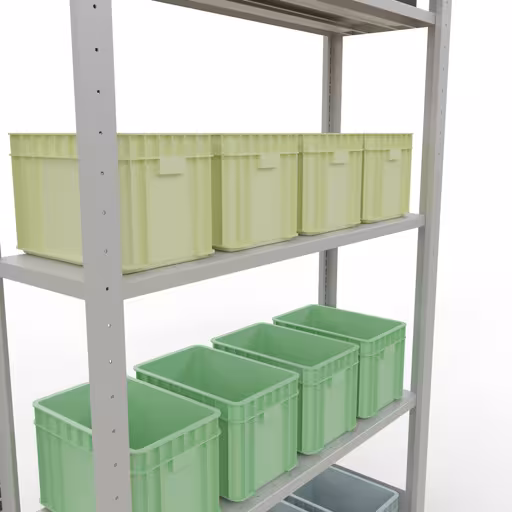 Figuur nr. 13 van het artikel basisrek, legplank-insteeksysteem MULTIplus85, 2000 x 1000 x 300 mm, 5 legborden, RAL 7035 lichtgrijs uit de productgroep insteeksysteem van het merk Schulte Lagertechnik.