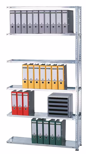 Extra afbeelding bij het artikel Aanbouwstelling, kantoorstelling met schroefsysteem MULTIplus85, 2000 x 1300 x 300 mm, 6 legborden, verzinkt, zonder aanslaglijst uit schroefsysteem