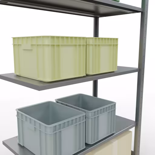 Aanbouwrekken, rekken, insteeksysteem MULTIplus150, 2000 x 1000 x 500 mm (HxBxD), 5 legborden, lengtestangen, verzinkt uit de categorie aanbouwrekken met de GTIN 4004514280619 Aanbouwrekken, rekken, insteeksysteem MULTIplus150, 2000 x 1000 x 500 mm, 5 legborden, lengtestangen, verzinkt van Schulte Lagertechnik uit het assortiment insteeksysteem