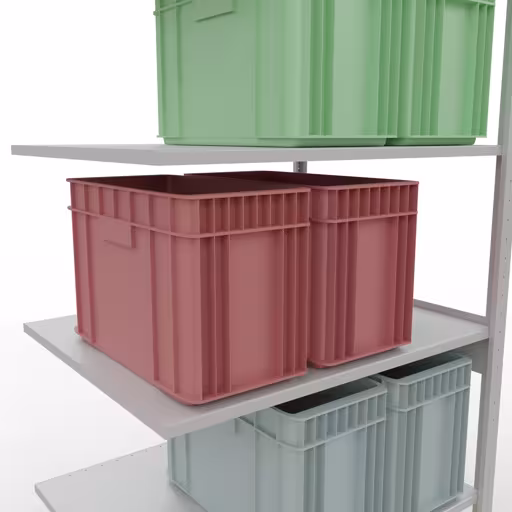 Productafbeelding nr. 7 van het artikel aanbouwrekken, legbord, insteeksysteem MULTIplus150, 2500 x 1000 x 800 mm, 6 legborden, RAL 7035 lichtgrijs uit het insteeksysteem-assortiment van Schulte Lagertechnik