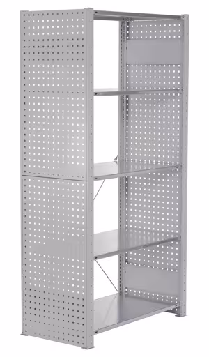 Geperforeerde plaat zijpaneel, 90 x 1250 x 800 mm (H x D), RAL 7035 lichtgrijs van Schulte Lagertechnik uit het plug-in systeem assortiment
