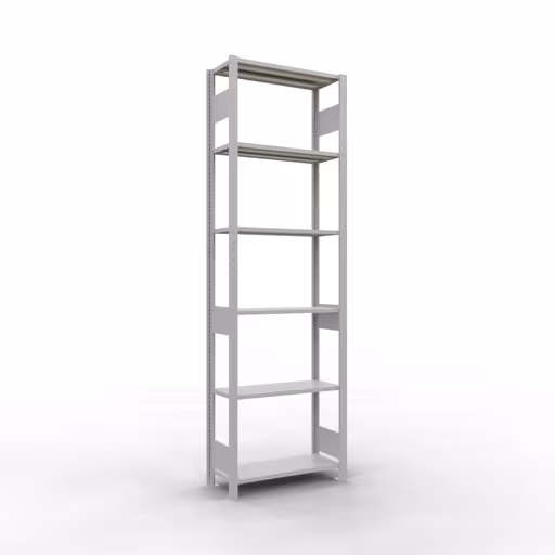 Extra afbeelding van het artikel Basisplank, legplank, insteeksysteem MULTIplus150, 2500 x 750 x 300 mm, 6 legborden, lengtestangen, RAL 7035 lichtgrijs van basisplank