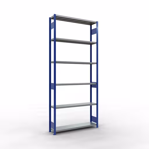 Figuur nr. 15 van het artikel basisrek, legbord, insteeksysteem MULTIplus250, 3000 x 1300 x 300 mm, 7 legborden, lengtestangen, RAL 5010 gentiaanblauw/verzinkt uit de insteeksysteem productgroep van Schulte Lagertechnik.