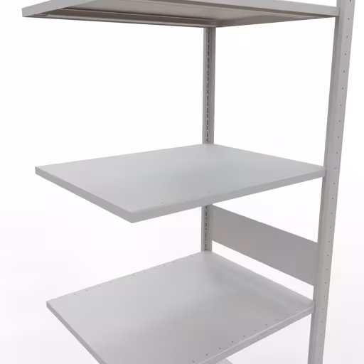 Aanbouwrekken, rekken, insteeksysteem MULTIplus150, 3000 x 750 x 600 mm, 7 planken, lengtestangen, RAL 7035 lichtgrijs van Schulte Lagertechnik uit de categorie insteeksystemen
