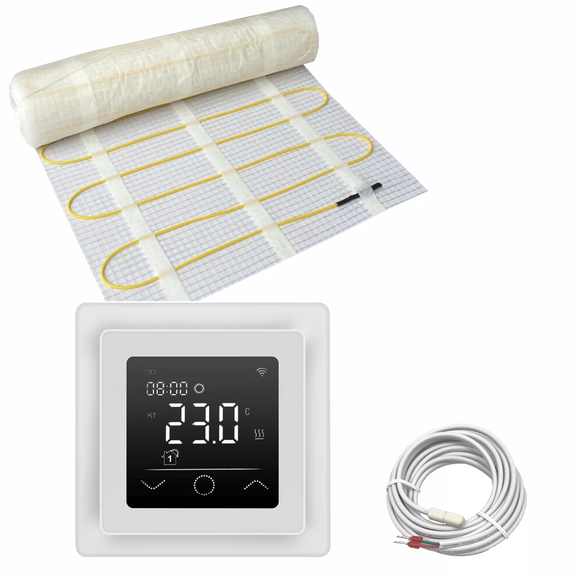 HoWaTech Comfort Plus Elektrische Vloerverwarming | Set met verwarmingsmat en WiFi controller touch, elektrische vloerverwarming, art.nr. 202061