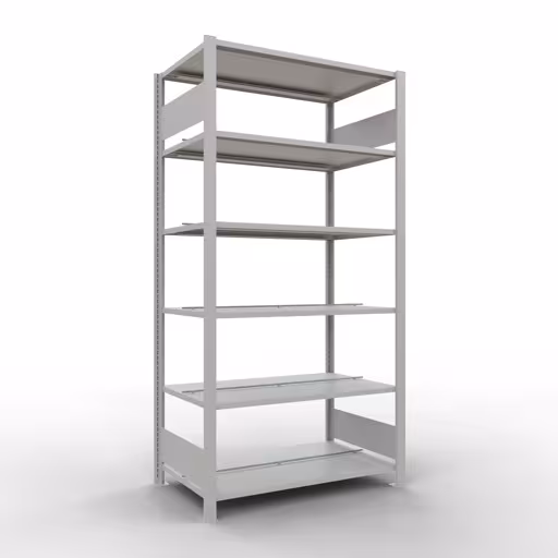Afbeelding nr. 15 van het artikel, kantoorrekken, insteeksysteem MULTIplus150, 2000 x 1000 x 600 mm, 6 planken, met middenaanslag, lichtgrijs uit de productgroep kantoorrekken van Schulte Lagertechnik