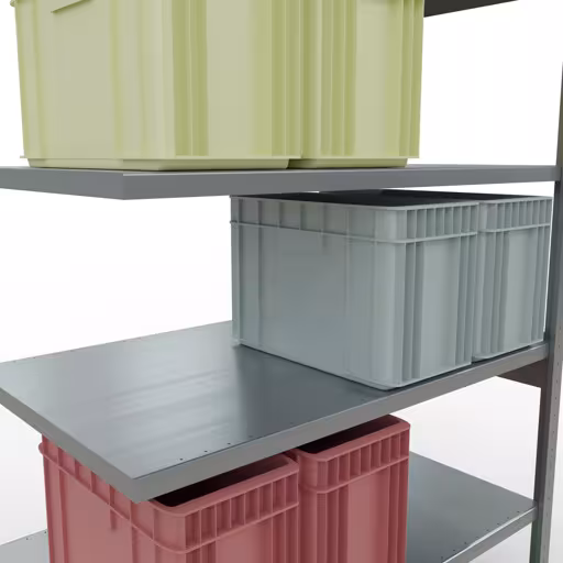 Insteeksysteem opzetplank 2500x1300x800 mm, type 250 kg, verzinkt uit de categorie opzetplanken met de GTIN 4004514218063 Insteeksysteem aanbouwstelling 2500x1300x800 mm, type 250 kg, verzinkt van Schulte Lagertechnik uit het assortiment insteeksysteem