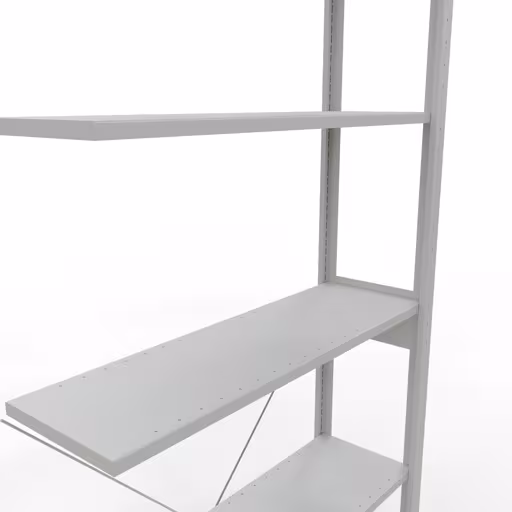 Productafbeelding nr. 10 van het artikel aanbouwplank, hoekplank (veld C) 2500 x 1000 x 300, 6 planken, RAL 7035 lichtgrijs uit het assortiment schapplanken van Schulte Lagertechnik