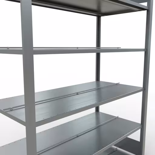 , kantoorrekken, insteeksysteem MULTIplus150, 2000 x 1300 x 600 mm, 6 legborden, verzinkt, met middenaanslag van Schulte Lagertechnik uit het assortiment kantoorrekken
