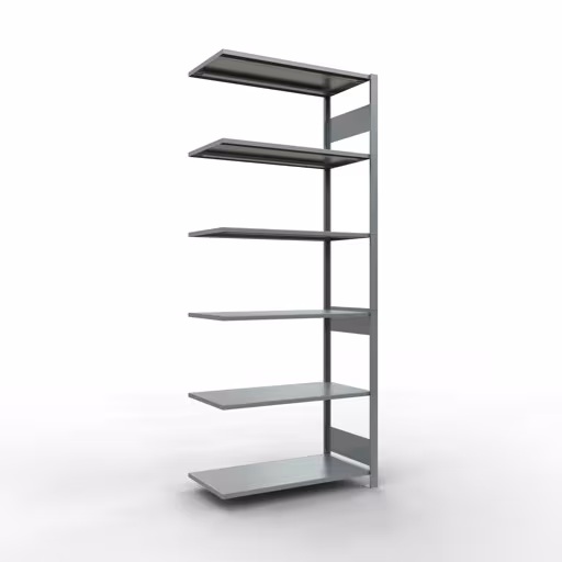 Aanbouwrekken, rekken, insteeksysteem MULTIplus150, 2500 x 1000 x 500 mm, 6 legborden, lengtestangen, verzinkt van Schulte Lagertechnik uit het assortiment insteeksysteem