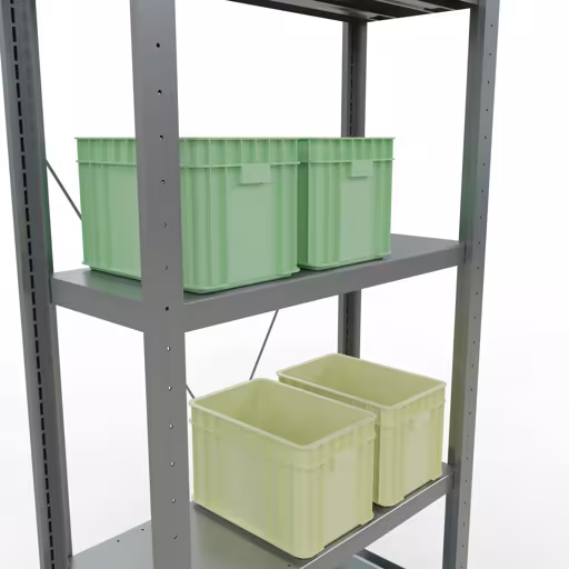 Productafbeelding nr. 12 van het artikel basisplank, legbord, insteeksysteem MULTIplus250, 2000 x 750 x 300 mm, 5 legborden, kruisschoor, verzinkt uit het assortiment insteeksysteem van het merk Schulte Lagertechnik