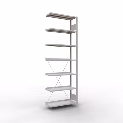 Afbeelding nr. 13 van het artikel, kantoorrekken, insteeksysteem MULTIplus85, 2300 x 750 x 300 mm, 7 planken, met aanslaglijst, lichtgrijs uit de productgroep kantoorrekken van Schulte Lagertechnik