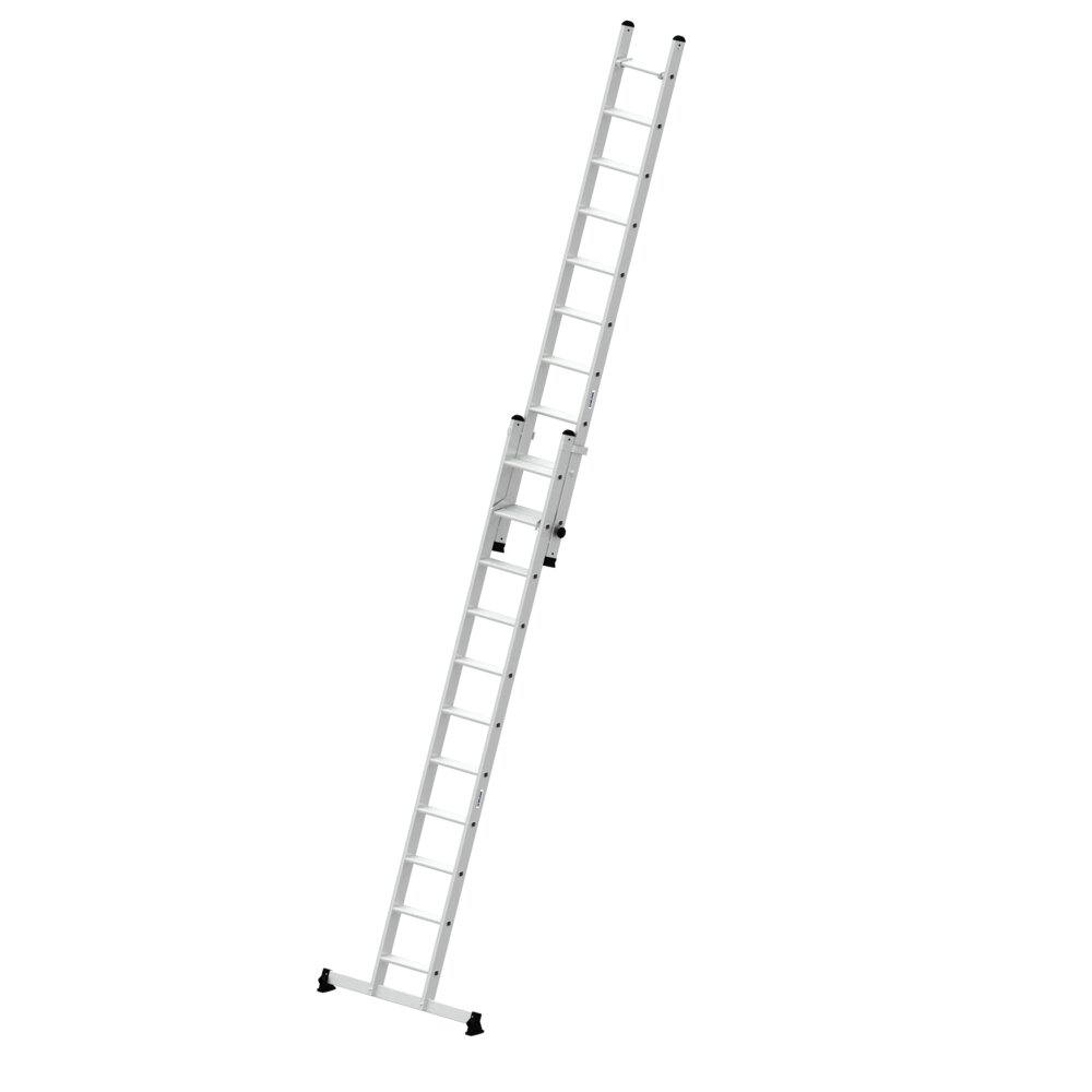Munk 2-delige opsteekladder met nivello® dwarsbalk, 1x11 + 1x10 treden, van Günzburger Steigtechnik Munk 2-delige uitschuifladder met Nivello® dwarsbalk uit de categorie uitschuifladders en touwladders, artikelnummer 040666