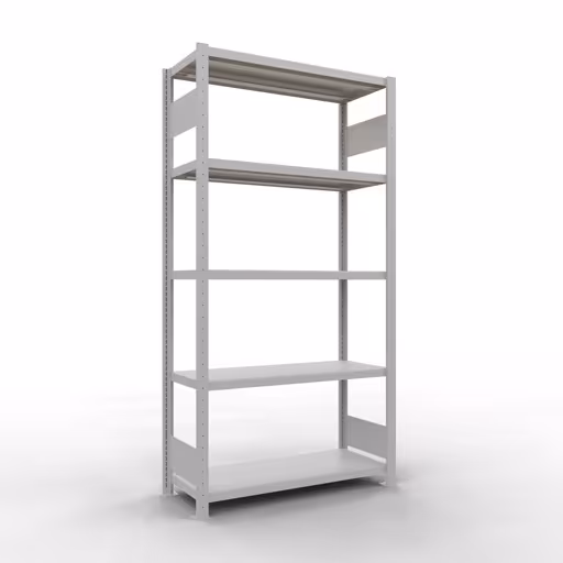 Figuur nr. 12 van het artikel basisrek, legbord, insteeksysteem MULTIplus330, 2000 x 1000 x 400 mm, 5 legborden, lengtestangen, RAL 7035 lichtgrijs uit de productgroep insteeksysteem van Schulte Lagertechnik.