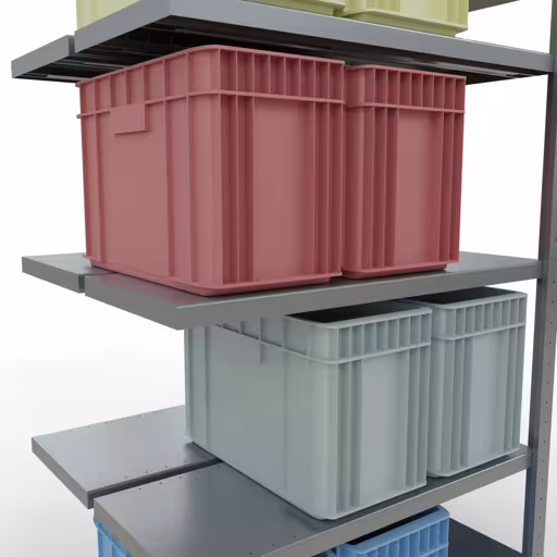Productafbeelding nr. 8 van het artikel aanbouwplank, dubbele plank, legplank-insteeksysteem MULTIplus250, 2000 x 1000 x (2x400) mm, 2x5 legborden, verzinkt uit het assortiment legbordstellingen van het merk Schulte Lagertechnik