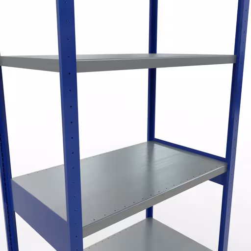 Basisplank, legbord, insteeksysteem MULTIplus250, 3000 x 1000 x 600 mm, 7 legborden, RAL 5010 gentiaanblauw/verzinkt van Schulte Lagertechnik met het artikelnr. 12962-LR-B