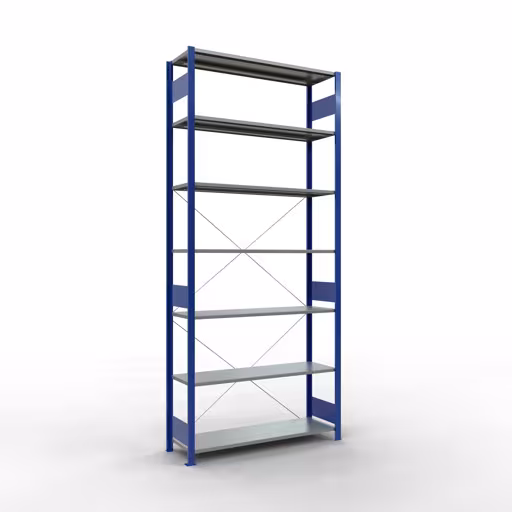 Productafbeelding nr. 11 van het artikel basisplank, legbord, insteeksysteem MULTIplus150, 3000 x 1300 x 400 mm, 7 legborden, RAL 5010 gentiaanblauw/verzinkt uit het insteeksysteem-assortiment van Schulte Lagertechnik