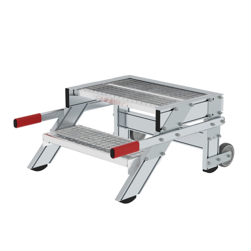 Munk mobiel werkplatform, tredebreedte 800 mm, stalen rooster uit de categorie platformtrappen met artikelnummer 050430
