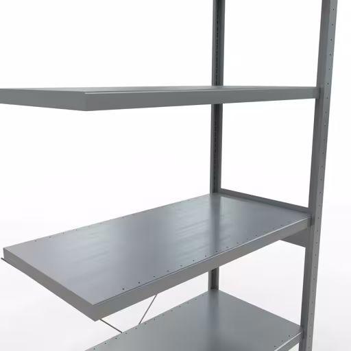 Aanbouwrekken, rekken, insteeksysteem MULTIplus250, 2500 x 1000 x 500 mm, 6 legborden, kruisschoor, verzinkt van Schulte Lagertechnik uit het assortiment insteeksysteem