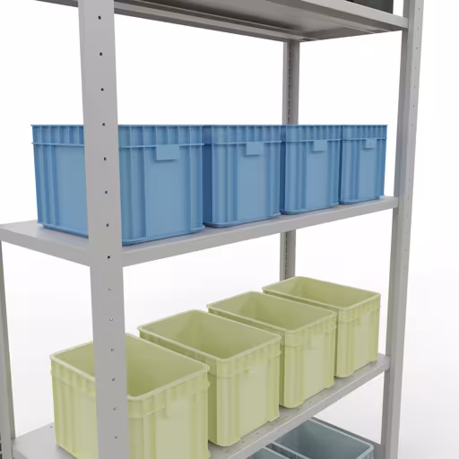 Productafbeelding nr. 14 van het artikel basisplank, legbord-insteeksysteem MULTIplus150, 2000 x 1000 x 400 mm, 5 legborden, RAL 7035 lichtgrijs uit het insteeksysteem-assortiment van Schulte Lagertechnik