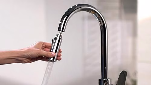 Hansgrohe ééngreeps keukenmengkraan 240 FOCUS DN 15, met uittrekbare vuistdouche chroom
