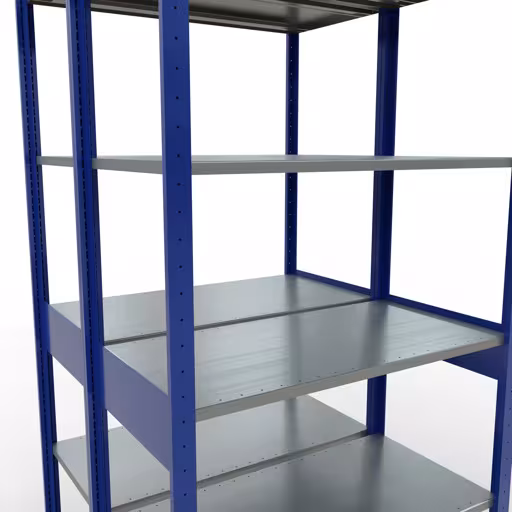 Basisplank, dubbele plank, stellingsysteem MULTIplus150, 2500 x 1000 x (2x500) mm (HxBxD), 2x6 planken, lengtestangen, RAL 5010 gentiaanblauw met de GTIN 4004514296139 Basisplank, dubbele plank, plankinsteeksysteem MULTIplus150, 2500 x 1000 x (2x500) mm, 2x6 planken, lengtestangen, RAL 5010 gentiaanblauw van Schulte Lagertechnik met artikelnr. 33151-B