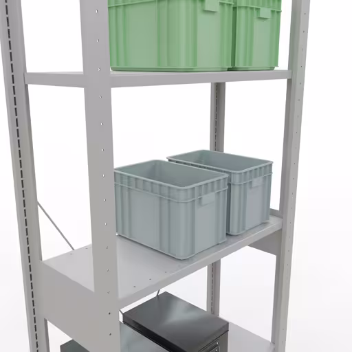 Productafbeelding nr. 8 van het artikel basisplank, legbord-insteeksysteem MULTIplus150, 2500 x 750 x 300 mm, 6 legborden, RAL 7035 lichtgrijs uit het insteeksysteem-assortiment van Schulte Lagertechnik