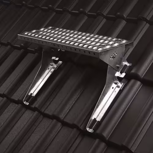 Trapac looproosterset breedte 40cm voor dakpannen en dakpannen, bruin (RAL 8019) uit de categorie dakveiligheid met de GTIN 4027822749593 Trapac looproosterset van het merk Klöber uit de categorie dakveiligheid