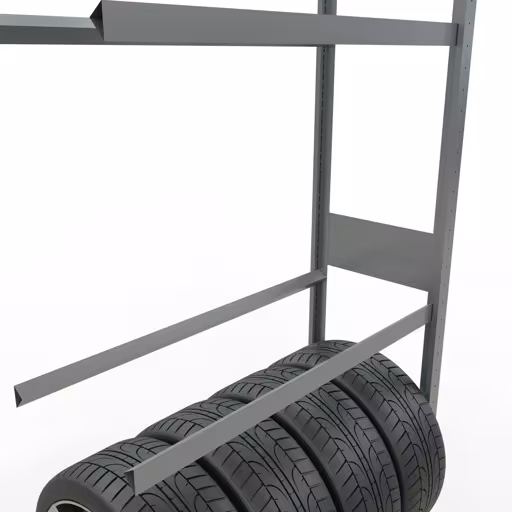 Afbeelding nr. 10 van het artikel aanbouwrek, wielen-/bandenrek, 3500 x 1000 x 400 mm, verzinkt, 5 opslagniveaus met 150 kg vakbelasting per niveau uit de productgroep legbordstellingen van Schulte Lagertechnik