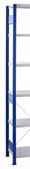 MULTIplus T-profiel frame 2500x600 mm, RAL 5010 gentiaanblauw, 3 dieptestaven, gedemonteerd door Schulte Lagertechnik met artikelnr. 32777-B