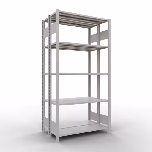 Basisplank, dubbele plank, rekkensysteem MULTIplus150, 2000 x 1000 x (2x300) mm, 2x5 planken, RAL 7035 lichtgrijs van het merk Schulte Lagertechnik uit het rekkenassortiment