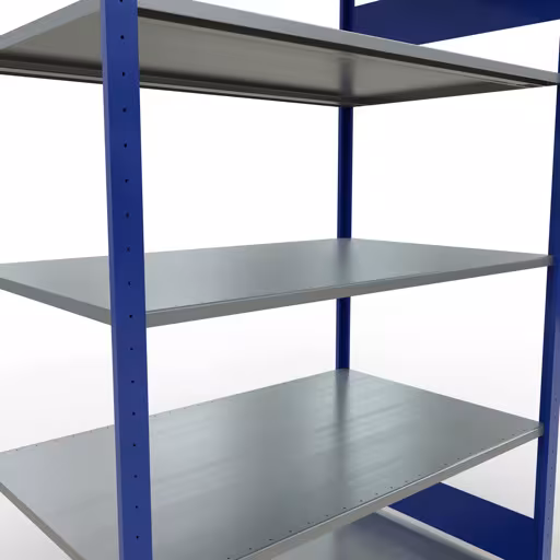 Basisplank, legplank, insteeksysteem MULTIplus150, 2000 x 1300 x 800 mm (HxBxD), 5 legborden, lengtestangen, RAL 5010 gentiaanblauw/verzinkt uit de categorie basisplanken met de GTIN 4004514281258 Basisplank, legplank, insteeksysteem MULTIplus150, 2000 x 1300 x 800 mm, 5 legborden, lengtestangen, RAL 5010 gentiaanblauw/verzinkt van Schulte Lagertechnik uit het assortiment insteeksysteem