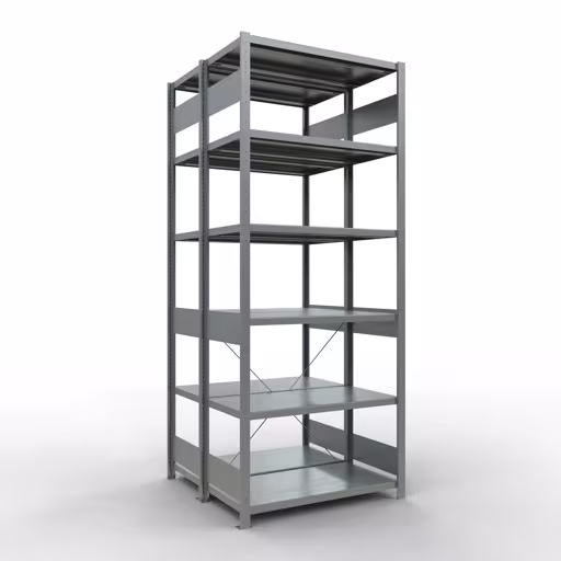 Andere weergave van het artikel Basisplank, dubbele plank, legbordinsteeksysteem MULTIplus250, 2500 x 1000 x (2x500) mm, 2x6 legborden, kruisschoor, verzinkt uit de categorie legbordstellingen