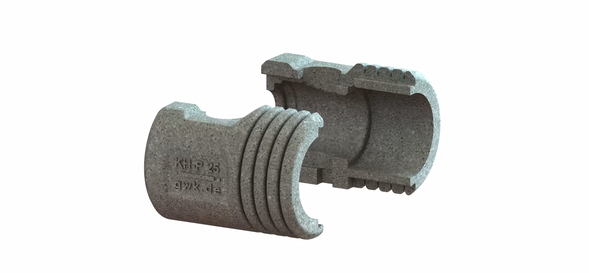 GWK EPP kastserie KH-P DN25 zilvergrijs, voor pompkogelkranen uit de categorie armaturenisolatie met GTIN 4030095050389 EPP kast serie KH-P zilvergrijs, voor pompkogelkranen van het merk GWK Kuhlmann uit de categorie ventielisolatie