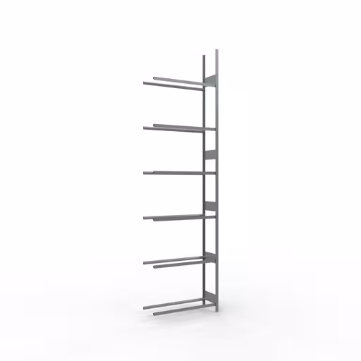 Aanbouwrek, wielen-/bandenrek, 4500 x 1200 x 400 mm, verzinkt, 6 opslagniveaus met 150 kg vakbelasting per niveau, opbergruimte voor auto-onderdelen, art.nr. 20785