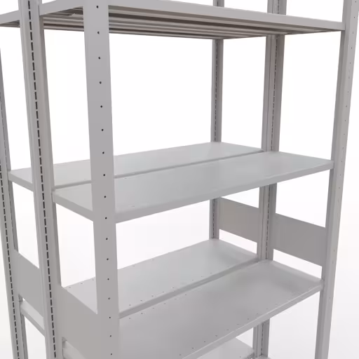 Basisplank, dubbele plank, legplank-insteeksysteem MULTIplus150, 3000 x 1000 x (2x300) mm (HxBxD), 2x7 legborden, lengtestangen, RAL 7035 lichtgrijs met artikelnr. 33132 Basisplank, dubbele plank, rekkensysteem MULTIplus150, 3000 x 1000 x (2x300) mm, 2x7 planken, RAL 7035 lichtgrijs van Schulte Lagertechnik uit de categorie rekken