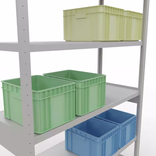 Figuur nr. 13 van het artikel basisplank, legbord, insteeksysteem MULTIplus250, 2500 x 1300 x 500 mm, 6 legborden, lengtestangen, RAL 7035 lichtgrijs uit de productgroep insteeksysteem van Schulte Lagertechnik