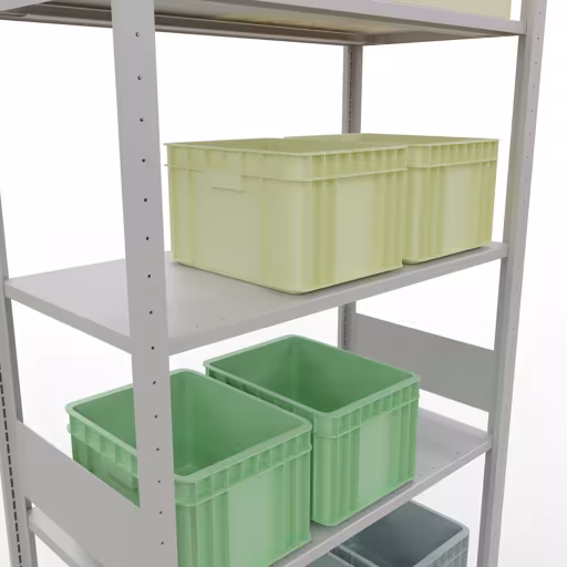 Figuur nr. 14 van het artikel basisrek, legplank-insteeksysteem MULTIplus85, 3000 x 1000 x 500 mm, 7 legborden, RAL 7035 lichtgrijs uit de productgroep insteeksysteem van het merk Schulte Lagertechnik.