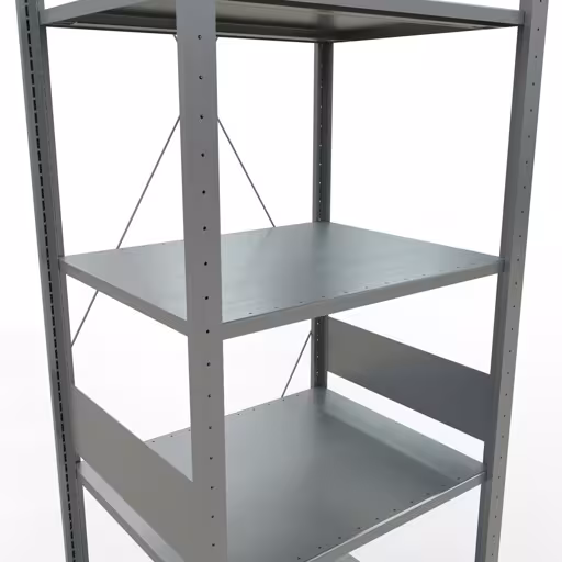 Andere weergave van het artikel basisplank, legbord, insteeksysteem MULTIplus150, 3000 x 750 x 600 mm, 7 legborden, kruisschoor, verzinkt uit de categorie insteeksysteem