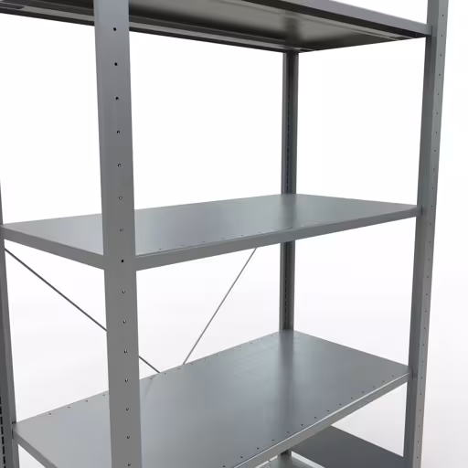 Basisplank, legplank, insteeksysteem MULTIplus150, 2000 x 1000 x 500 mm (HxBxD), 5 legborden, kruisschoor, verzinkt - Expressline uit de categorie basisplanken met de GTIN 4058255068616 Basisplank, legbord, insteeksysteem MULTIplus150, 2000 x 1000 x 500 mm, 5 legborden, verzinkt - Expressline van het merk Schulte Lagertechnik uit het assortiment insteeksysteem