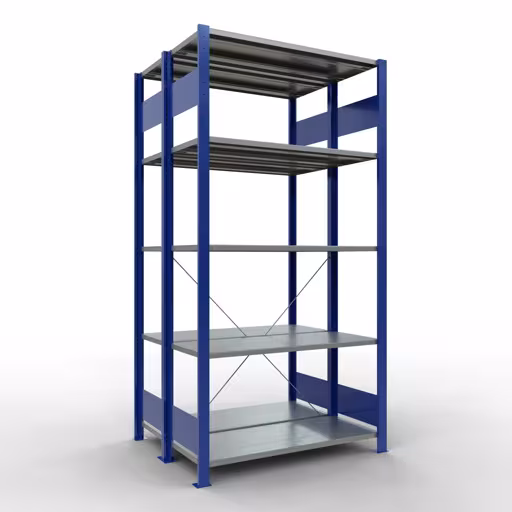 Basisplank, dubbele plank, stellingsysteem MULTIplus150, 2000 x 1000 x (2x400) mm, 2x5 planken, RAL 5010 gentiaanblauw van het merk Schulte Lagertechnik uit het rekkenprogramma