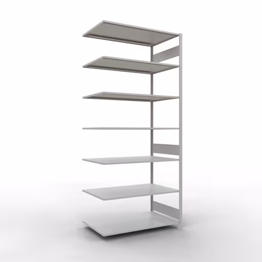Productafbeelding nr. 14 van het artikel aanbouwrekken, legbord, insteeksysteem MULTIplus150, 3000 x 1300 x 800 mm, 7 legborden, RAL 7035 lichtgrijs uit het insteeksysteem-assortiment van Schulte Lagertechnik