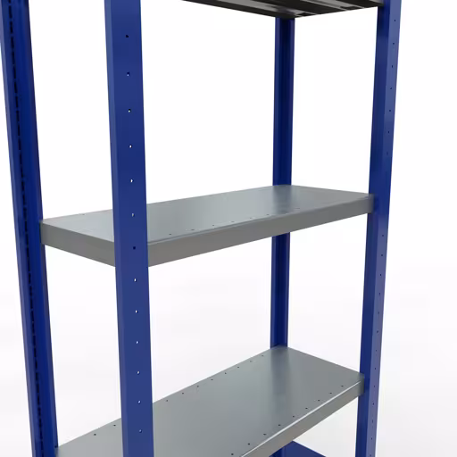Figuur nr. 13 van het artikel basisrek, legbord, insteeksysteem MULTIplus250, 2000 x 750 x 300 mm, 5 legborden, lengtestangen, RAL 5010 gentiaanblauw/verzinkt/verzinkt uit de insteeksysteem productgroep van Schulte Lagertechnik.